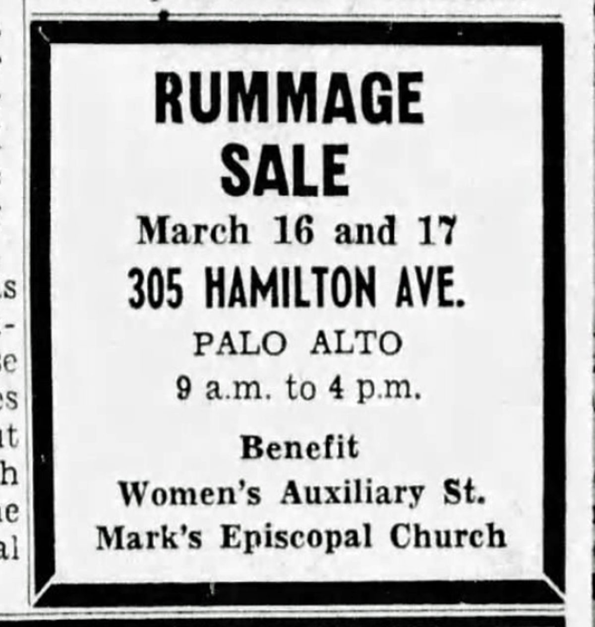 The Rummage Sale St Mark's Episcopal Church